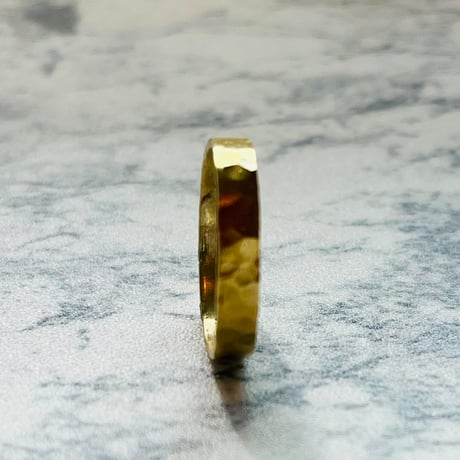 023.真鍮 3mm 槌目フラットリング（サイズオーダー）