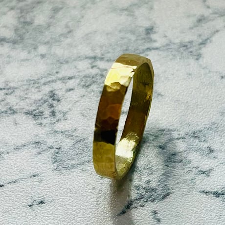 023.真鍮 3mm 槌目フラットリング（サイズオーダー）
