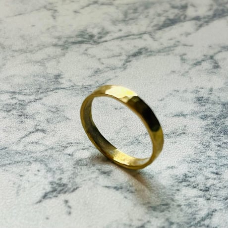 023.真鍮 3mm 槌目フラットリング（サイズオーダー）