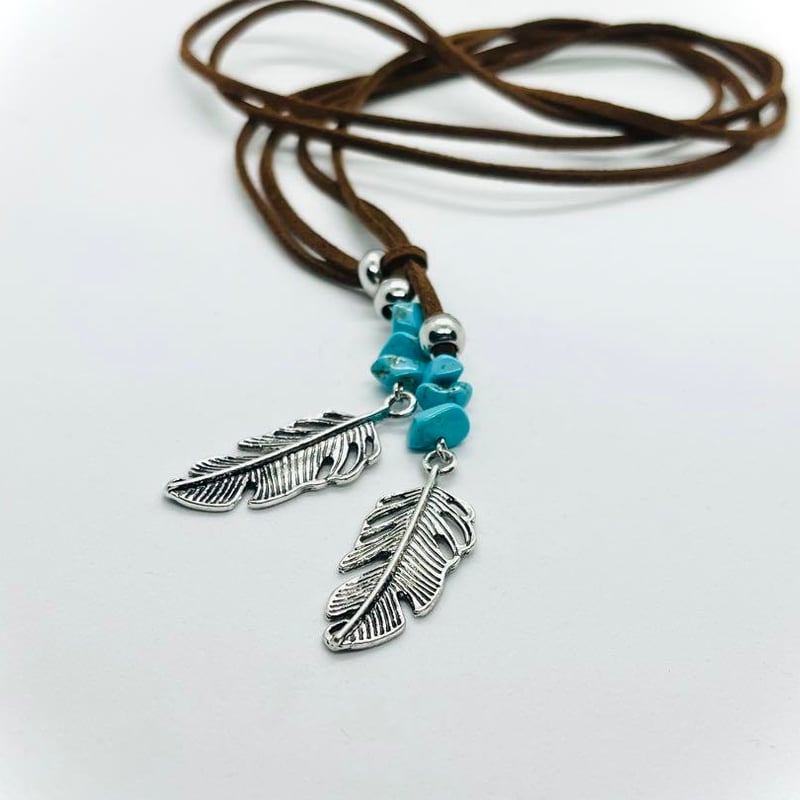 013.インディアン ジュエリー シルバー フェザー チョーカー