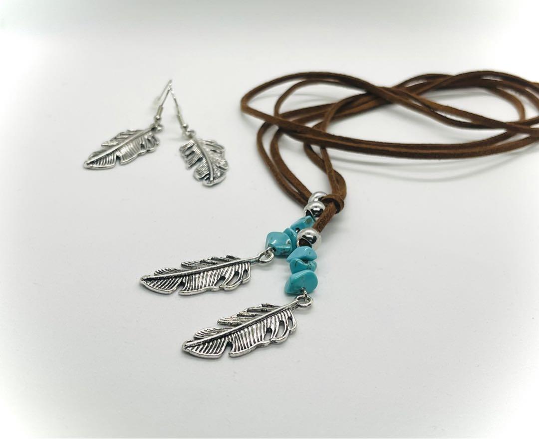 013.インディアン ジュエリー シルバー フェザー チョーカー