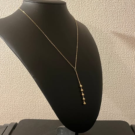 042.サージカルステンレス 18Kゴールドメッキ ネックレス（金属アレルギー対応）