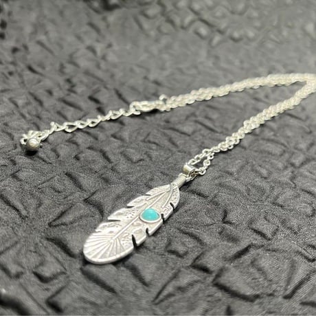 012.インディアン シルバー ターコイズ フェザー & ピアス ユニセックス