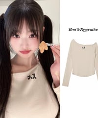 IVEウォニョン 同じデザイン 韓国スタイル 不規則 オフショルダー インナー Tシャツ