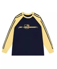 バイカラー パッチワーク 3本ライン ゆったり 長袖 インナー  Tシャツ 春秋 コットン レディース