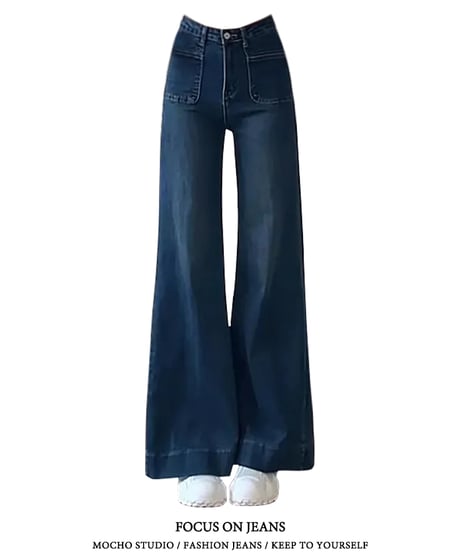 ハイウエスト スリム効果 フレア デニムパンツ  ジーンズ デニム レディース