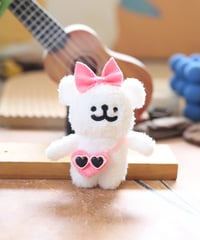 リボン ハート アニメ 子犬 チャーム ぬいぐるみ バッグ ストラップ  マスコット
