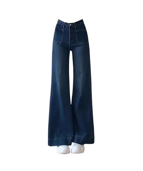 ハイウエスト スリム効果 フレア デニムパンツ  ジーンズ デニム レディース