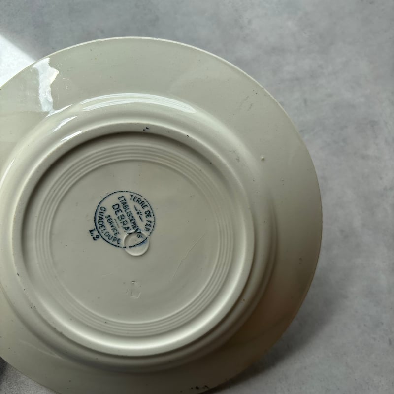 【レア】フランスアンティークGUADELOUPE ソーシエール DEBRAY Etablissement Debray 平皿 GUADELOUPE | UZI ANTIQUE