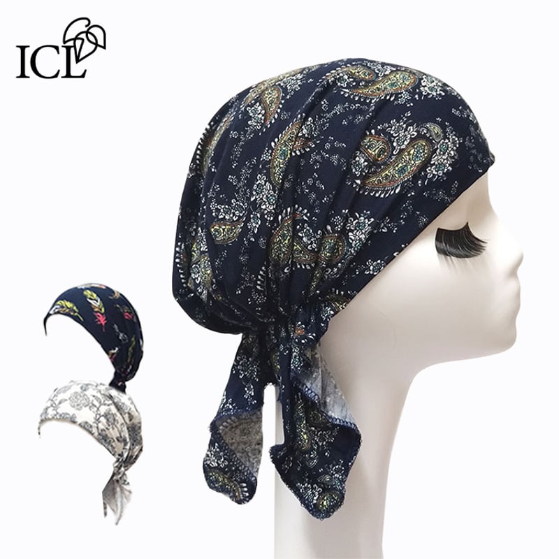 医療用ターバン帽子 綿混 おしゃれスカーフキャップ（全12柄） No