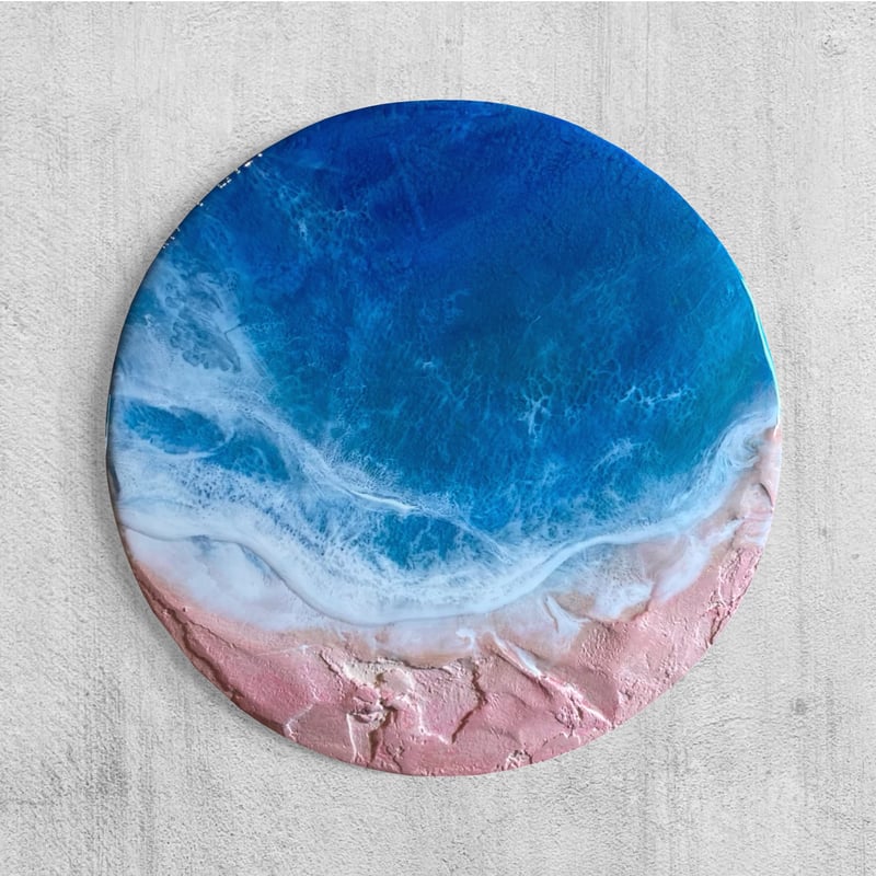 60×30cm レジンアート 海の風景 レジンアート 海の風景 約A4サイズぐらい 海レジンアート 丸30サイズ