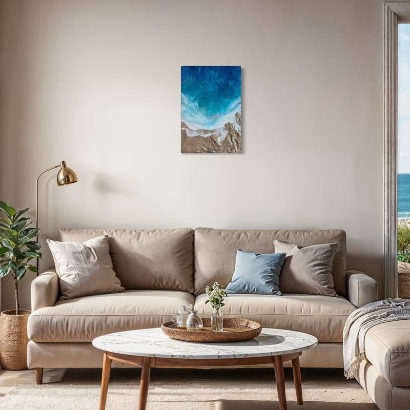 人生の再スタートを迎える方へ 海レジンアート 42×22cm 海レジンアート Bサイズ (60cm×42cm) | Mura Living
