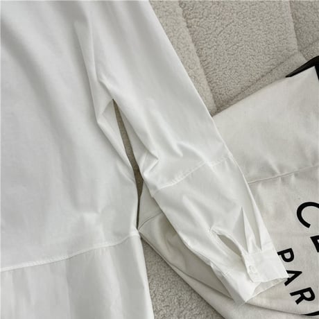 layered shirt hem cutsew tops　MA1749