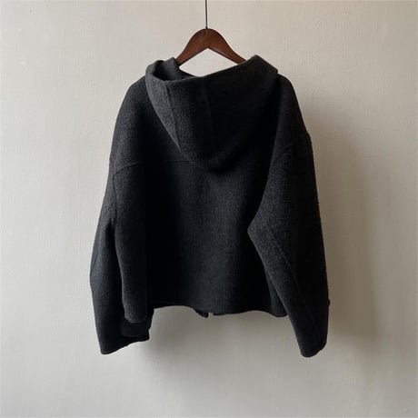 hooded toggle button short coat　MA1128