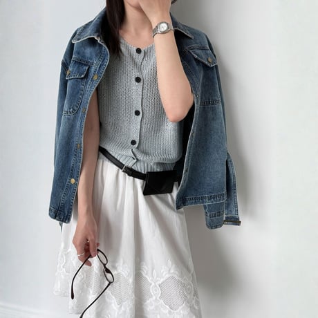 belt design denim jacket　MA1911