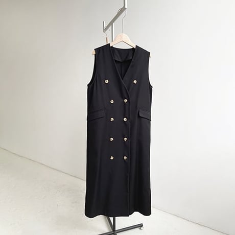 double button long vest　MA1303