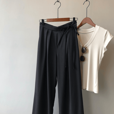 ribbon waist wide pants　MA1575