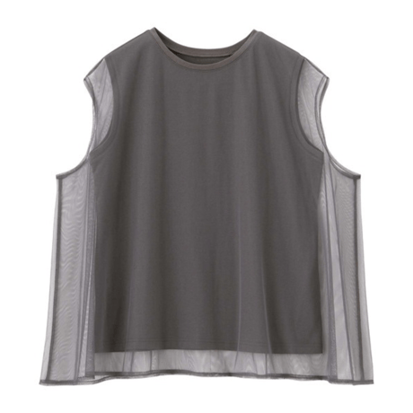 sheer layered frenchsleeve top　MA1568