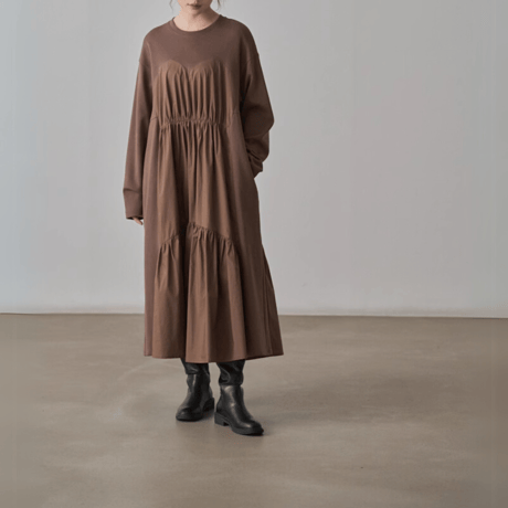 gathered maxi dress　MA1403