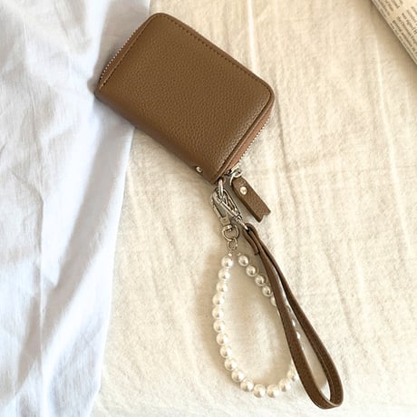pearl charm zip mini wallet　MA1902