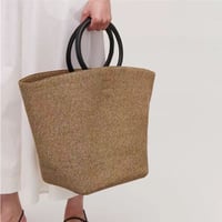 circle handle raffia tote　MA1546