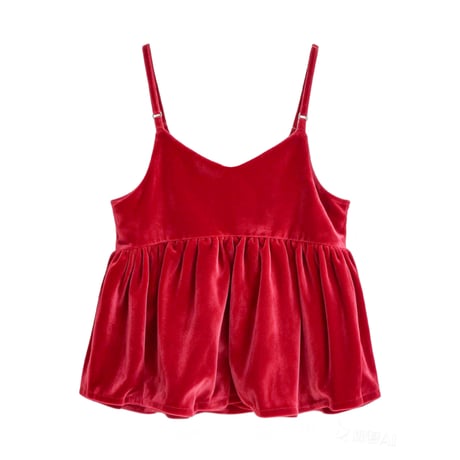 velvet peplum layered cami top　MA1873