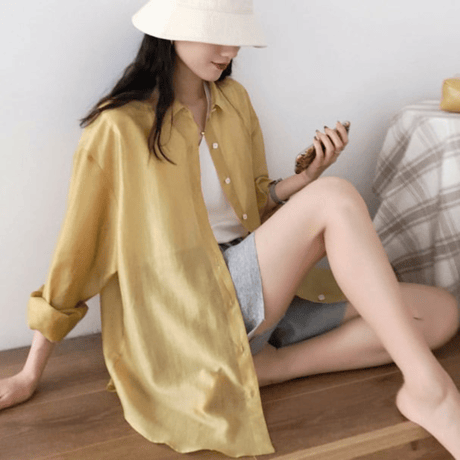 sheer back open blouse　MA1564