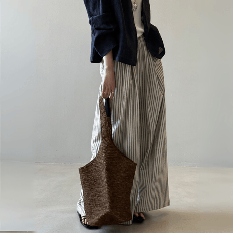 linen blend stripe widepants　MA1578