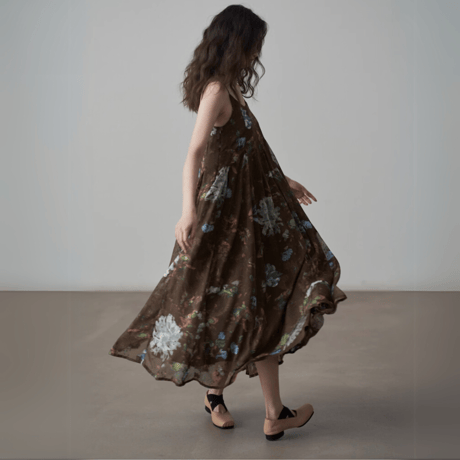 retro floral sleeveless onepiece　MA1418