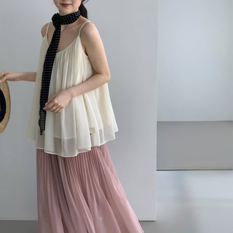 sheer gather camisole tops　MA1968