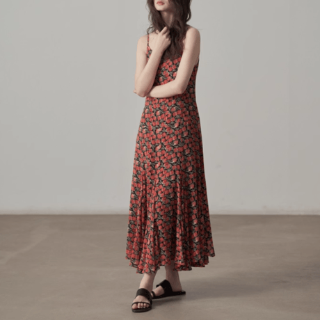 floral print long onepiece　MA1438