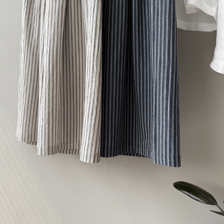 linen blend stripe widepants　MA1578