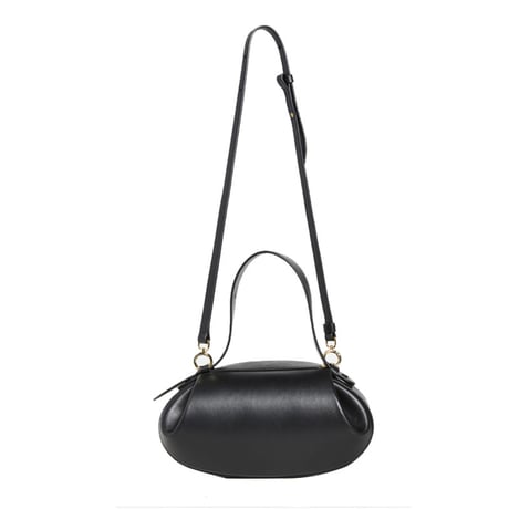 round silhouette leather hand bag　MA1891