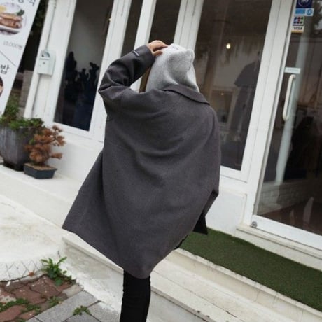 hooded layered loose coat　MA1751