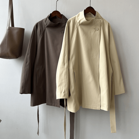 stand collar mid-length trench coat　MA1616