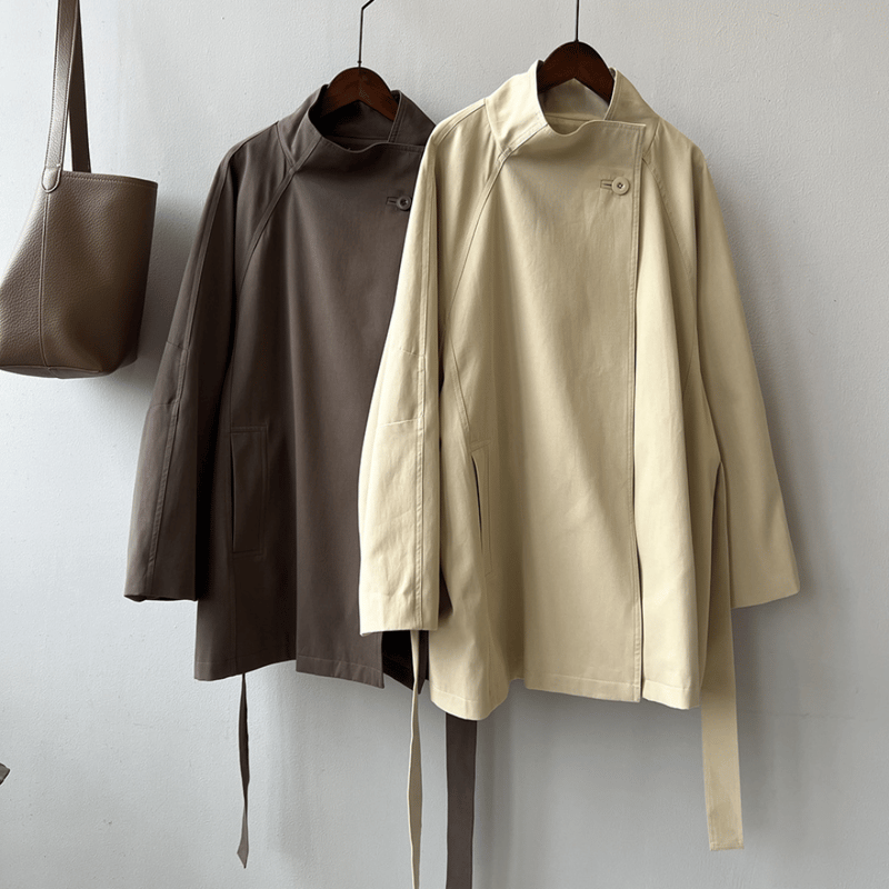 stand collar mid-length trench coat MA1616 | MaiA