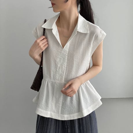 skipper peplum sleeveless blouse　MA1969
