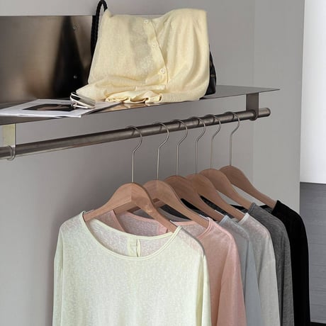 back button sheer long sleeve tops　MA1977