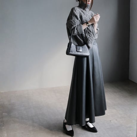 chunky cable knit turtleneck sweater　MA1665