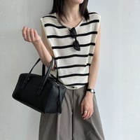 border knit sleeveless vest　MA1967