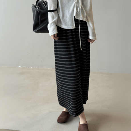 border knit flare skirt　MA1602