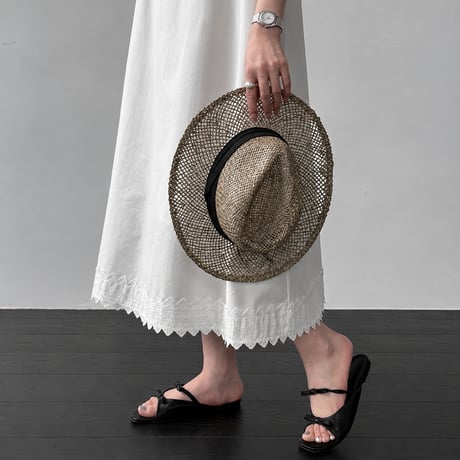 white lace v neck sleeveless onepiece　MA1988
