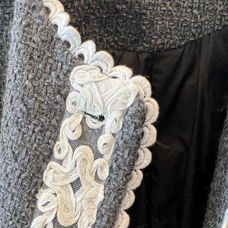 design lace collarless jacket　MA1145
