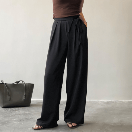ribbon waist wide pants　MA1575