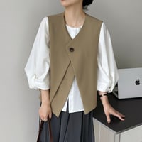 one button V-neck gilet　MA1158