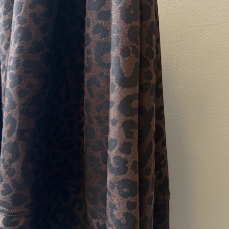 retro leopard flare midi skirt　MA1601