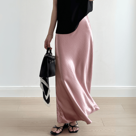 shiny silky skirt　MA1570