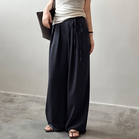 ribbon waist wide pants　MA1575