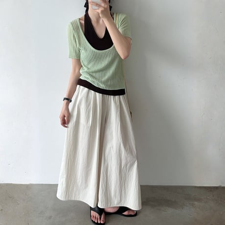 fake layered halter neck knit tops　MA1956