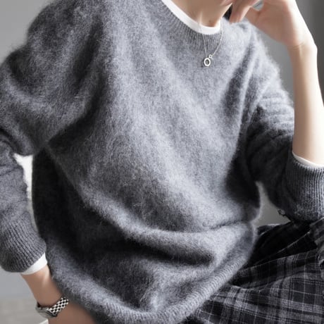 cashmere wool fluffy loose knit　MA1669